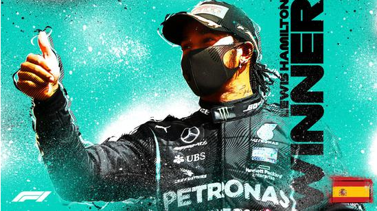 F1西班牙站：汉密尔顿连续四年夺冠 维斯塔潘亚军