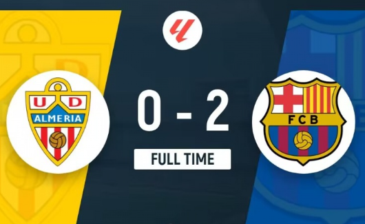西甲-巴萨2-0阿尔梅里亚两连胜 下轮取胜将获西超杯资格