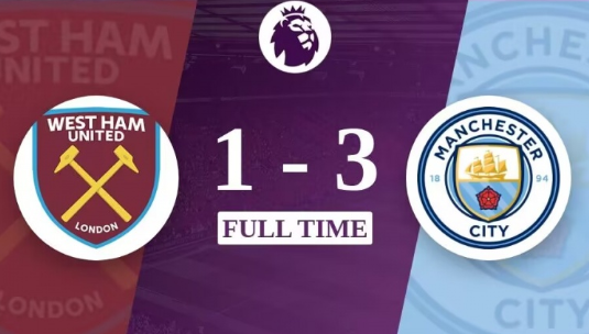 英超-西汉姆联1-3不敌曼城，哈兰德连场上演帽子戏法