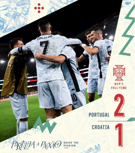 欧国联-葡萄牙2-1克罗地亚 C罗破门达成生涯900球里程碑 欧国联-葡萄牙2-1克罗地亚 C罗破门达成生涯900球里程碑