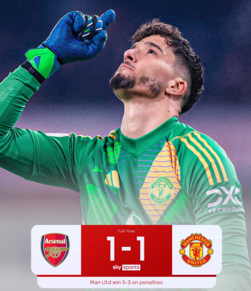 足总杯-曼联点球6-4淘汰阿森纳,B费破门,巴因德尔超神 足总杯-曼联点球6-4淘汰阿森纳,B费破门,巴因德尔超神