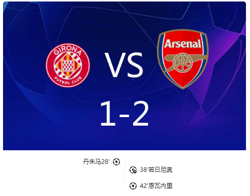 欧冠-阿森纳2-1赫罗纳列第三 恩瓦内里世界波 斯特林失点 欧冠-阿森纳2-1赫罗纳列第三 恩瓦内里世界波 斯特林失点